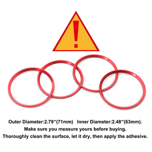 Màu Đỏ thể thao đua xe phong cách nhôm bánh xe trung tâm xung quanh vòng Bìa TRIM BodyKit Tương thích với Audi A5 Q7 TT Quattro BMW E92 F80 - Product Image 2