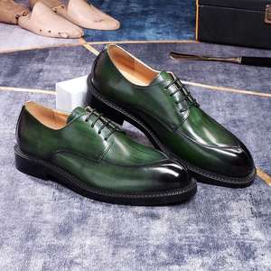 Mocassins de conduite élégants en cuir véritable pour hommes, souples, à lacets, bout carré, semelle extérieure en caoutchouc antidérapante - Product Image 2