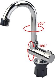 360 Degree Swivel <strong>Faucet</strong> Folding Hot and Cold Water <strong>Faucet</strong> Kitchen Bathroom RV <strong>Marine</strong> Deck Hatch Camper Accessories Caravan Boat