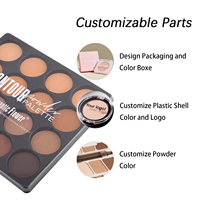 Logo privé vente en gros de cosmétiques de haute qualité poudre pressée 16 couleurs palette de contour maquillage pour les femmes noires