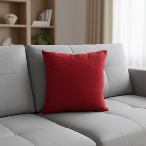 Cojín de Chenilla Rojo Brillante de 45*45CM, Categoría de Producto: Cojines y Almohadas - Product Image 2