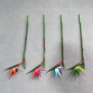 Fleur artificielle d'oiseau de paradis à tige unique en plastique et tissu, pour décoration intérieure, accessoire de mariage, toucher naturel, haute simulation - Product Image 1