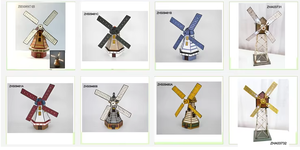 Metall Windmühle Leuchtturm LED Leuchtturm Garten Statue dekorative Solar Licht 3D Vintage Harz Holland Windmühle Ornamente - Product Image 5