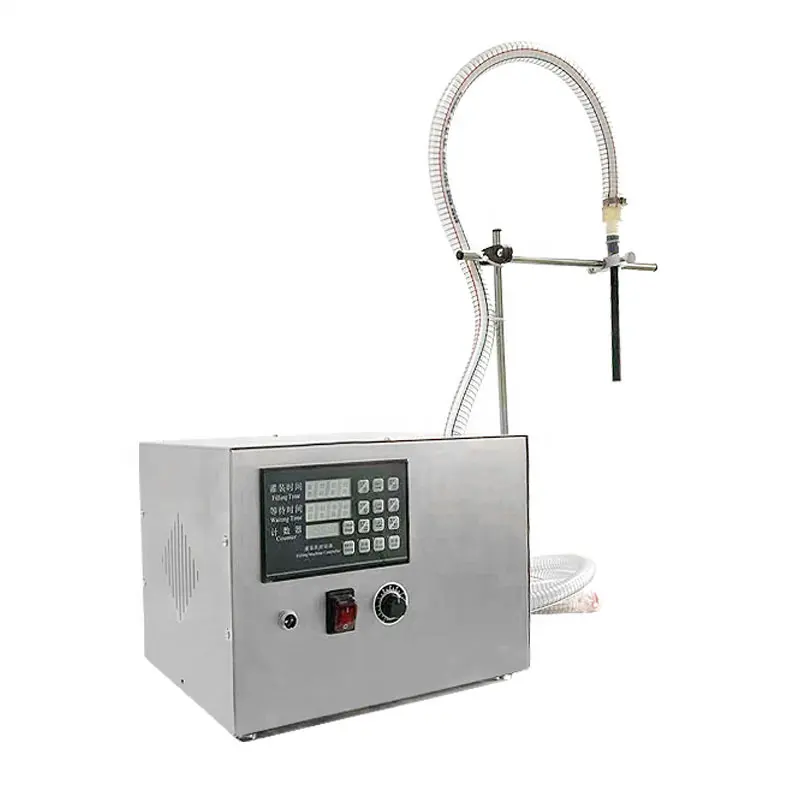Mesin pengisi cairan elektrik portabel kontrol Digital kecil mesin pengisi parfum susu anggur jus Manual performa tinggi