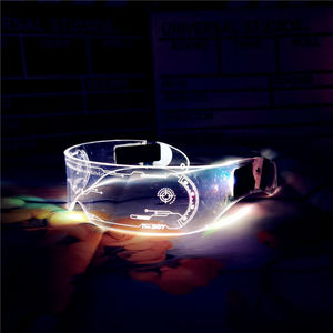 แว่นตา LED เรืองแสง รุ่นใหม่ สำหรับผู้ชาย สไตล์ไซไฟ สำหรับบาร์ ดิสโก้ แว่นกันแดดผู้หญิง สไตล์ไซเบอร์พังก์ แว่นกันแดดแบบชิ้นเดียว - Product Image 2