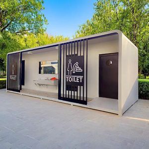 Toilettes portables en panneaux sandwich, design minimaliste, écologiques, pour attractions touristiques, utilisation en extérieur - Product Image 1