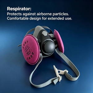 Máscara de Gas de Media Cara <span class=keywords><strong>con</strong></span> Doble Cartucho, Nueva, Respirador de Silicona Mejorado para Pintura en Aerosol y Trabajos Químicos - Product Image 2