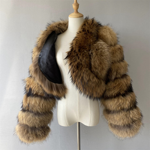 Jxwatcher Thick Fashion Fluffy Real Raccoon Dog <strong>Fur</strong> <strong>Coat</strong> Cropped Style Full Sleeves Custom Luxury Warm Women <strong>Vintage</strong> <strong>Fur</strong> <strong>Coats</strong> - Product Image 4