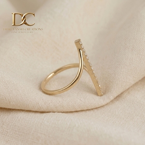 แหวนทองคำแท้ 14KT สีเหลืองทอง งานแฮนด์เมดใหม่ ประดับเพชรแล็บโกรว์ ทรงบริลเลียนท์ รับรองโดย IGI เครื่องประดับสำหรับผู้หญิง เหมาะสำหรับทุกโอกาส - Product Image 2
