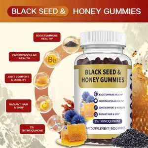 Gummies aux graines noires et au <span class=keywords><strong>miel</strong></span> avec 2 % de thymoquinone <span class=keywords><strong>pour</strong></span> le soutien immunitaire, <span class=keywords><strong>la</strong></span> santé cardiovasculaire, le confort articulaire et l'éclat de <span class=keywords><strong>la</strong></span> peau - Product Image 3
