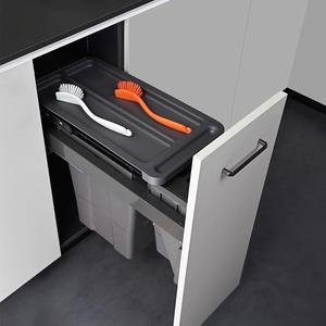 Pull Out Conteneur À Déchets Poubelle <span class=keywords><strong>Cuisine</strong></span> Placard Extensible Trieur Séparateur Intégré Collecteur <span class=keywords><strong>Armoire</strong></span> Poubelle Système De Séparation - Product Image 2