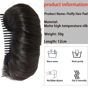 Extensiones de Cabello K-Silk P-Silk con Peinado de Peineta, Estilo Natural Marrón, Rizado y Voluminoso, para Mujer, Moño Invisible para la Frente - Product Image 2