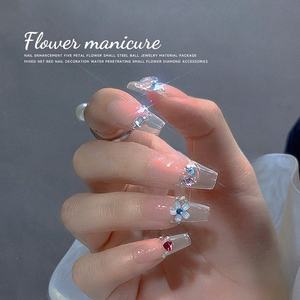 热销彩色树脂五瓣美甲饰品3D小花指甲珍珠钢球指甲装饰配件 - Product Image 3