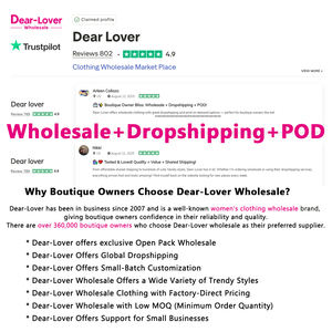 Gaun Mini Bertingkat Lengan 3/4 Kerah V Jahitan Kontras dari Dear-Lover Wholesale Fashion Boutique Clothing Wanita - Product Image 6