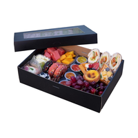 Boîte à pâtisserie en carton noir GANFANER 8PK, plateaux de restauration robustes pour l'extérieur, couvercle transparent, matériaux recyclés, 5-8 personnes (15x10x3.5)