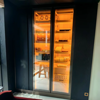 Armoire à cigares de luxe légère avec porte vitrée, armoire de rangement pour cigares encastrée sur mesure OEM pour villa et club