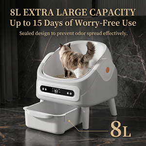 Bac à litière pour chat intelligent silencieux 35 dB, capacité 8L, 10 jours, nettoyage facile, contrôle des odeurs, nouveau modèle 2026, contrôle par application - Product Image 2