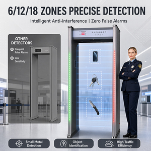 Portique de <span class=keywords><strong>sécurité</strong></span> KEMSI KMS801D avec détecteur de métaux multizones et scanner corporel pour détection de téléphones - Product Image 2