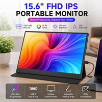 Moniteur portable 15,6 pouces 1920x1200 IPS, extension d'écran d'ordinateur portable, Type-C Mini, 16:10, écran externe fin