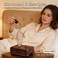 Diffuseur d'arômes sans eau rechargeable en bois massif et verre, diffuseur d'huiles essentielles sans chaleur, OEM
