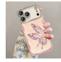 Étui de protection hybride robuste 3-en-1 pour Tecno Spark 30 Pro, avec chaîne de téléphone en époxy 3D effet papillon et bracelet, finition luxueuse
