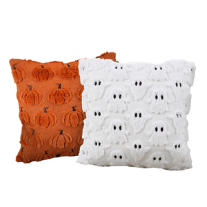 Fundas de Almohada Cuadradas Modernas de Halloween, Fundas de Felpa Suave y Ecológicas para Decoración del Hogar, Fundas de Fantasma Blancas - Product Image 4
