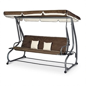 Modern 3-Seat Aluminium Outdoor Patio Swing <b>Chair</b> <b>2</b>-in-1 Convertible Courtyard Park Glider Removable -Cushions Adjustable Canopy - Product Image 3