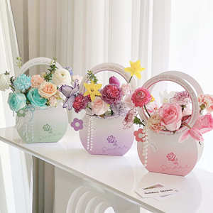 20*8 * H32cm Yiwu produttori materiale cartaceo all'ingrosso nuovo regalo per la festa della mamma scatola di imballaggio in cartone Flora rosa vuota per fiore - Product Image 2