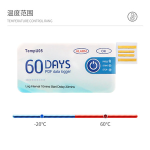 TempU05 <b>Data</b> <b>Logger</b> 60 Days PDF Log Interval 10mins <b>Temperature</b> Range -20 To 60C Disposable USB Environmental Monitor - Product Image 1