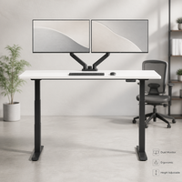 Poste de travail debout avec double moniteur, bureau ergonomique réglable en hauteur
