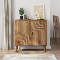 Buffet de style farmhouse américain moderne du milieu du siècle, avec design à rainures, pour le rangement dans le salon, la salle à manger ou la cuisine