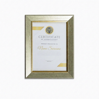 Marco Nórdico Decorativo Personalizado de Madera para Certificados, Rectangular, Vertical, para Pared/Mesa, Acabado Dorado, Decorativo para Cuadros