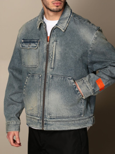 QFZ612- Chaqueta Vaquera de Moda para Hombre, Chaqueta de Trabajo de Mezclilla de Alta Calidad, Chaqueta Informal de Algodón para Hombre - Product Image 3