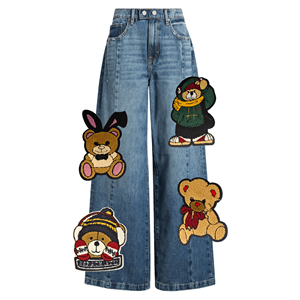 Parches de chenilla bordados personalizados <span class=keywords><strong>con</strong></span> logotipo de imagen de animal bonito para ropa infantil <span class=keywords><strong>con</strong></span> formas de <span class=keywords><strong>alfabeto</strong></span> floral - Product Image 2
