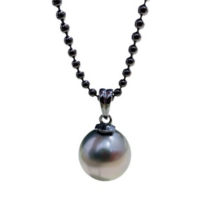 Pendentif en argent S925, perles rondes de 9 à 13 mm, accessoires de perles DIY avec support vide, collier noir 31066 - Product Image 4