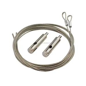 Cuerda de alambre de acero galvanizado personalizada OEM, longitud ajustable de latón, kit colgante de maceta de cuatro patas para servicios de mecanizado