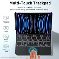 Clavier magique magnétique à recharge photovoltaïque, nouveau design, pour iPad Pro 11 10,9 pouces, pavé tactile multi-touch pour clavier magique