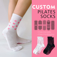 Nouvelles chaussettes de Pilates en coton jacquard diamant papillon personnalisées 2026, double grip antidérapant, respirantes et anti-transpiration