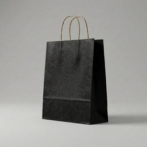 Custom Printed Kraft Paper Packaging <b>Bag</b> with Twisted Handles - Product Image 1