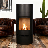 Nouvelle cheminée à bois autoportante moderne, poêle à bois à flamme réelle, four de chauffage en acier au carbone, décoration intérieure, spécifique à la chambre à coucher