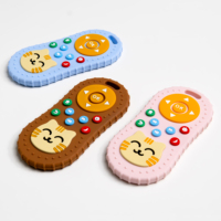 Anneau de dentition personnalisé en silicone en forme de télécommande amusante, jouet apaisant pour bébés qui font leurs dents avec des parties texturées à mâcher, meilleur cadeau