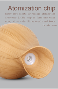 Humidifier <span class=keywords><strong>Mini</strong></span> Portable Aroma Terapi Ultrasonic Cold Mist 200ml dengan Desain Kayu dan USB untuk Rumah - Product Image 4