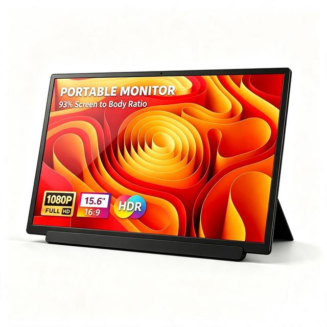 15.6 Inch IPS 1080P FHD Full HD Portable Gaming Display USB-C with Stand Speaker 180 Adjustable Travel Dual Monitor