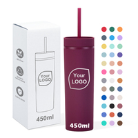 Gobelets en plastique 16 oz à double paroi, sans BPA, gobelet fin, tasse personnalisée, couvercle en acrylique de remplacement 16 oz