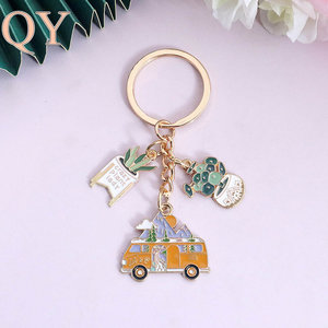 QY Custom Soft Enamel Flower Keychain Zinc Alloy Metal <b>Key</b> <b>Ring</b> Promotional Gift OEM ODM Wholesale with Free Design - Product Image 1