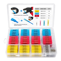 Kit de connecteurs à sertir thermorétractables en plastique étamé, étanches, pour câbles électriques, applications marines et automobiles