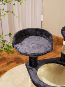 Arbre à chat en fausse fourrure de luxe, grattoir, maison, poteau à gratter, arbre à grimper pour chats, tour Cando, vente en gros par le fabricant - Product Image 2