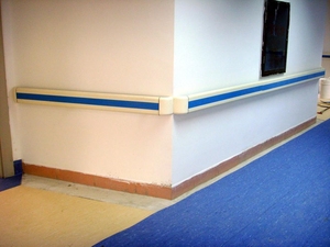 Hiện Đại Bệnh Viện Kim Loại Tường Tay Lan Can PVC Tai Nạn Đường Sắt Lục Bình Bảo Vệ Đường Sắt Treo Tường Chống Va Chạm Bền - Product Image 5