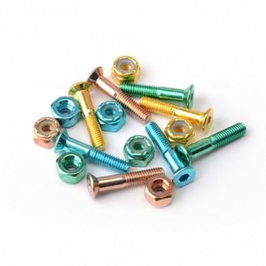 Tornillos hexagonales para puente de patineta, de acero al carbono medio, electrochapados, para longboard, juego de 8 piezas - Product Image 1