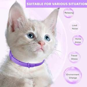 Venta caliente nuevo diseño poliéster sólido lavanda impermeable feromona alivia la ansiedad mascota calmante <span class=keywords><strong>Collar</strong></span> perro antiestrés - Product Image 2
